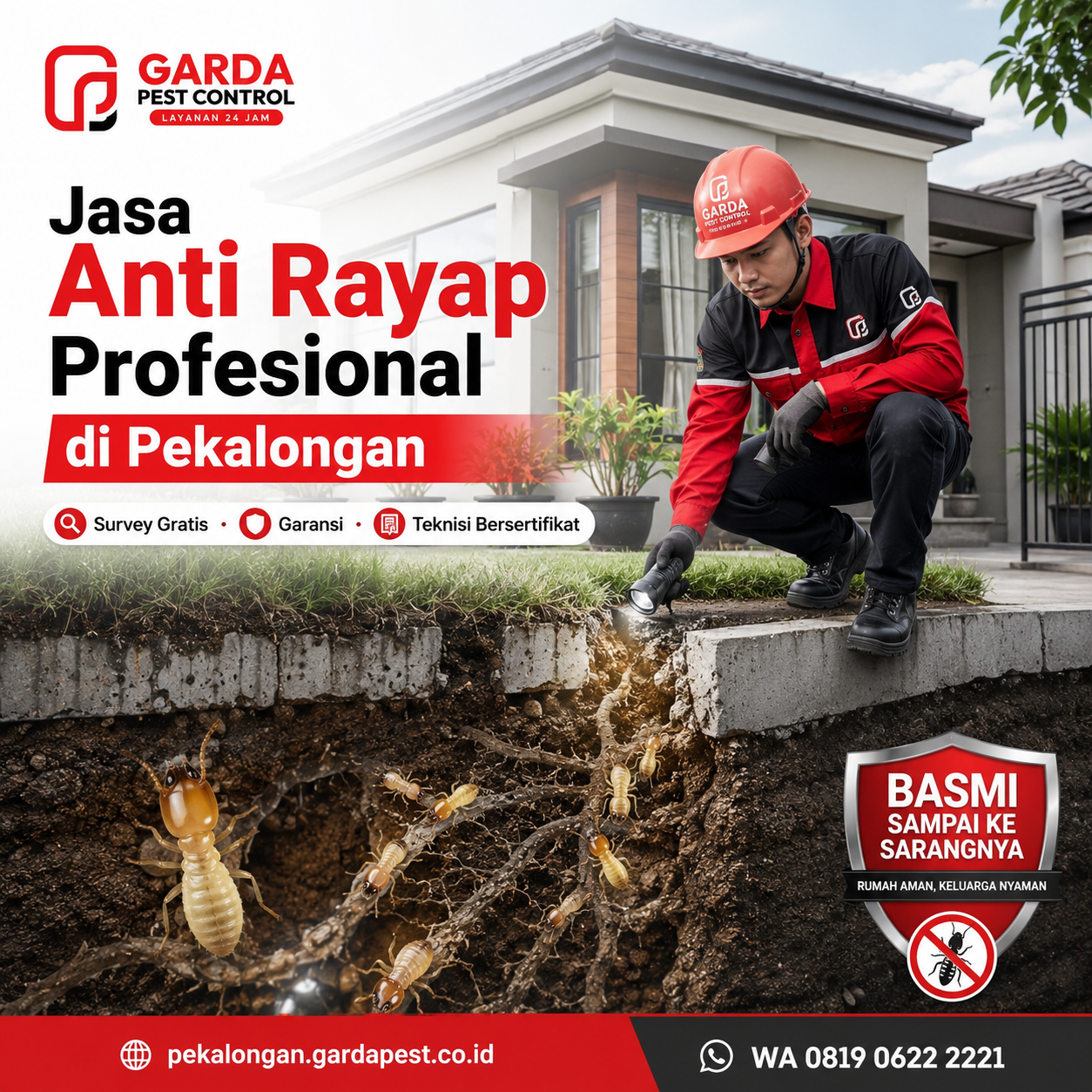 Jasa Anti Rayap Pekalongan Permanen: Solusi Tuntas Pengendalian Hama Garda Pest Control