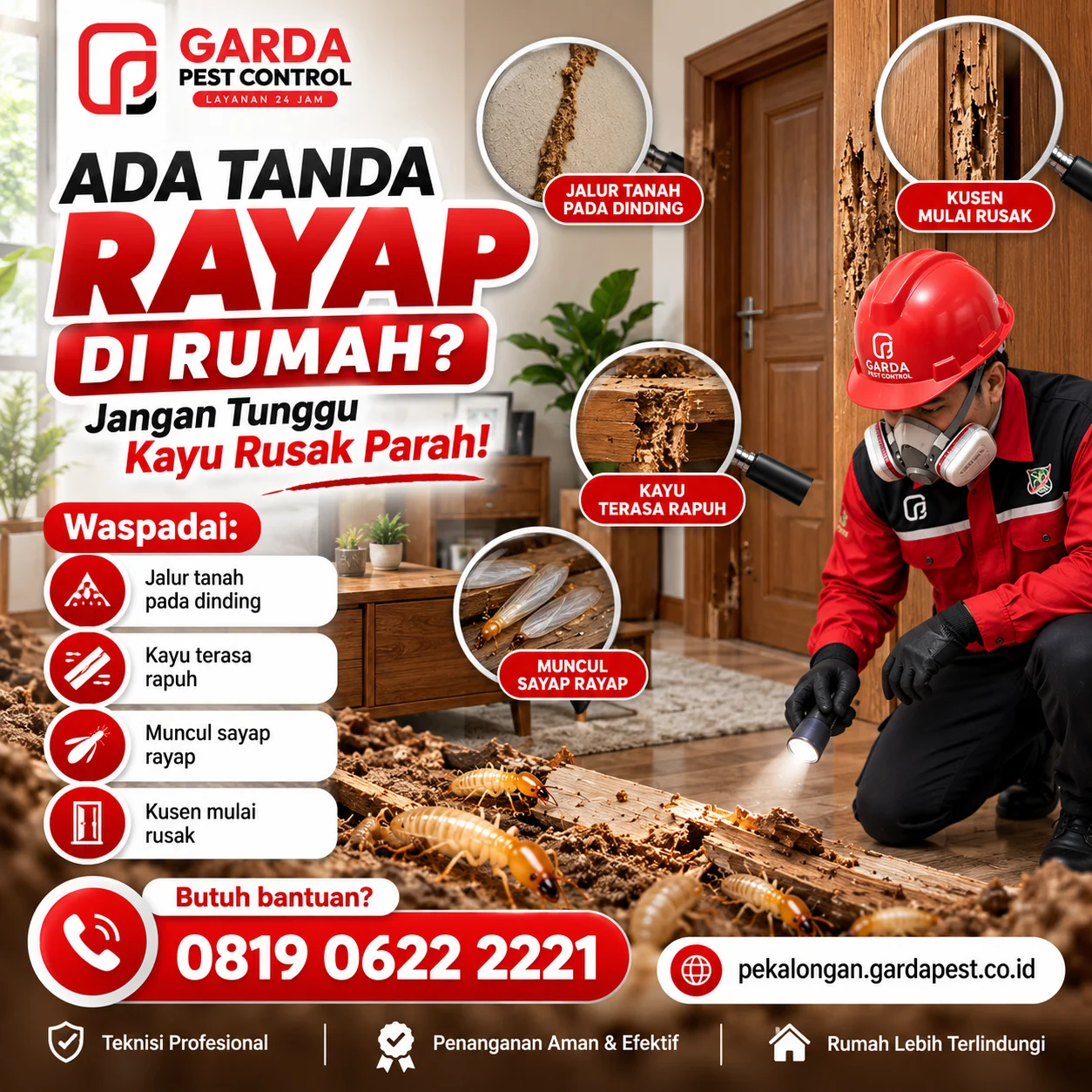 Jasa Basmi Rayap Pekalongan – Garansi Perlindungan Bangunan hingga 5 Tahun